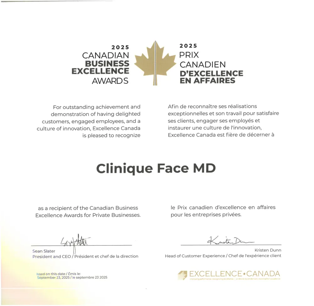 Certificat : Prix canadien d’excellence en affaires 2025